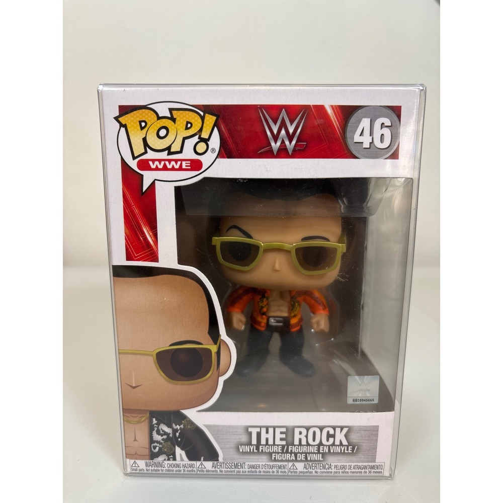 Funko Pop WWE The Rock #46 Vinyl Figure Wrestling Dwayne Johnson Protector